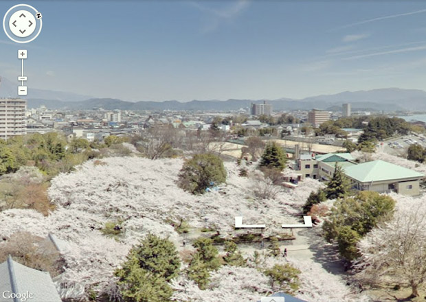 Googleストリートビューで長浜の桜を見る