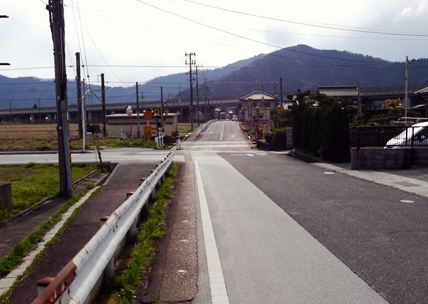 木之本のまっすぐな道