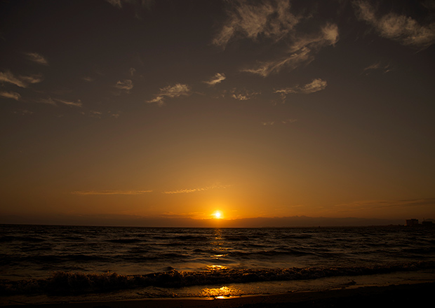 黄昏たい日の夕日