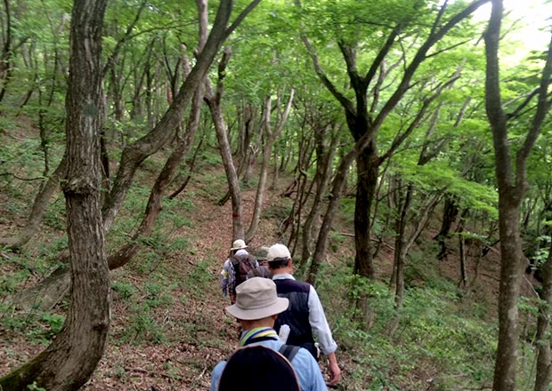 オトチの岩窟を目指し山道を歩く