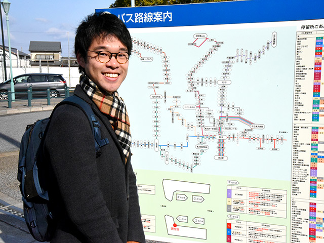 長浜駅のバス停より八幡泉町を探しに行く