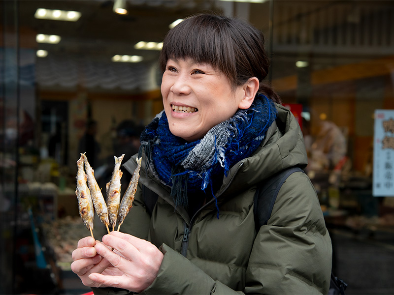 鮎の塩焼きと矢島さん