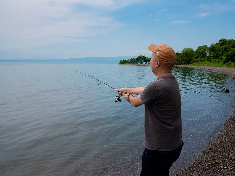 琵琶湖で釣り体験