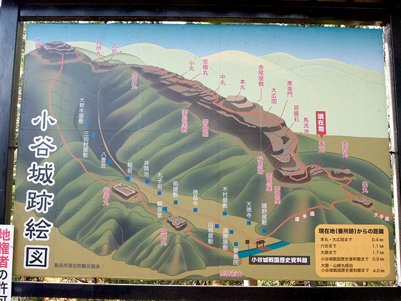 小谷城の全体図